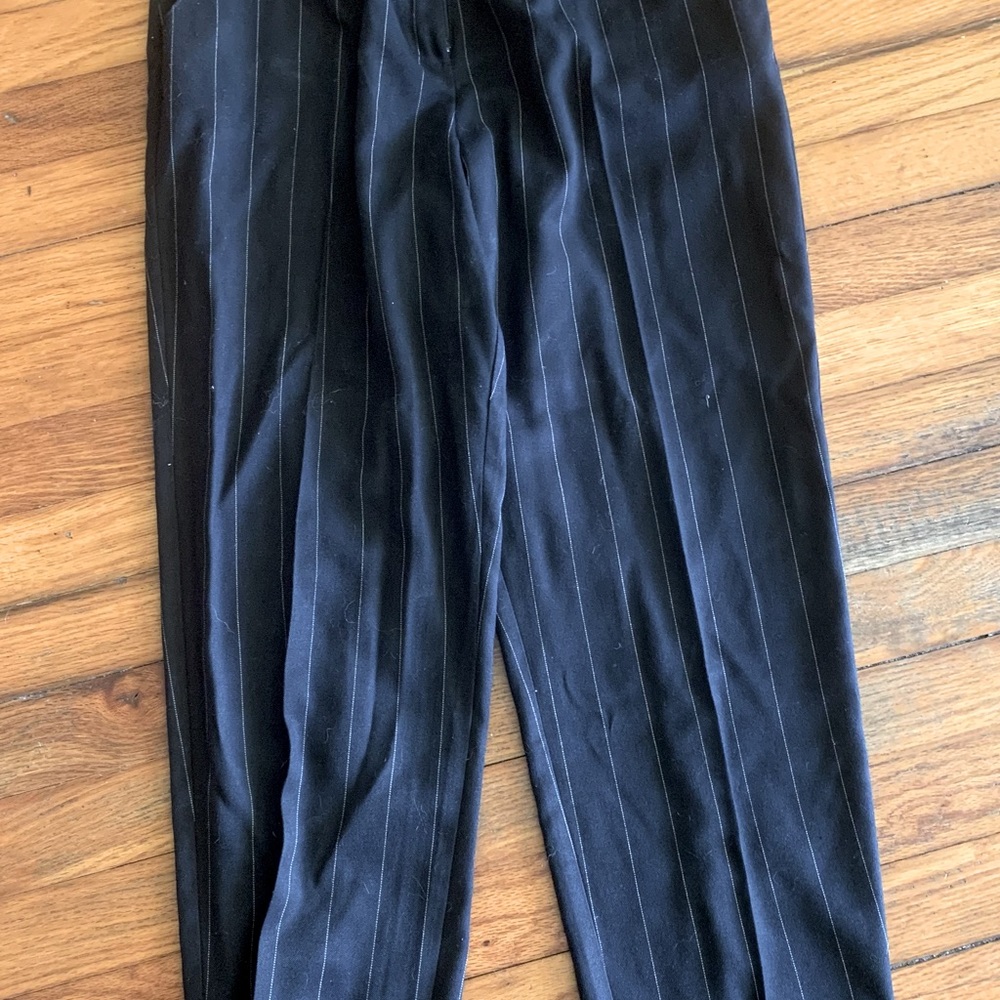 Pinstripe dress slacks, size 5/6, black
